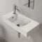 Small Bathrom Sink, Wall Mounted or Drop In, Ceramic